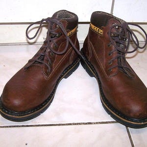 Vintage Cebu Work Boots Insulated Leather, Soft Toe, Brown - US Men's 9.5 D