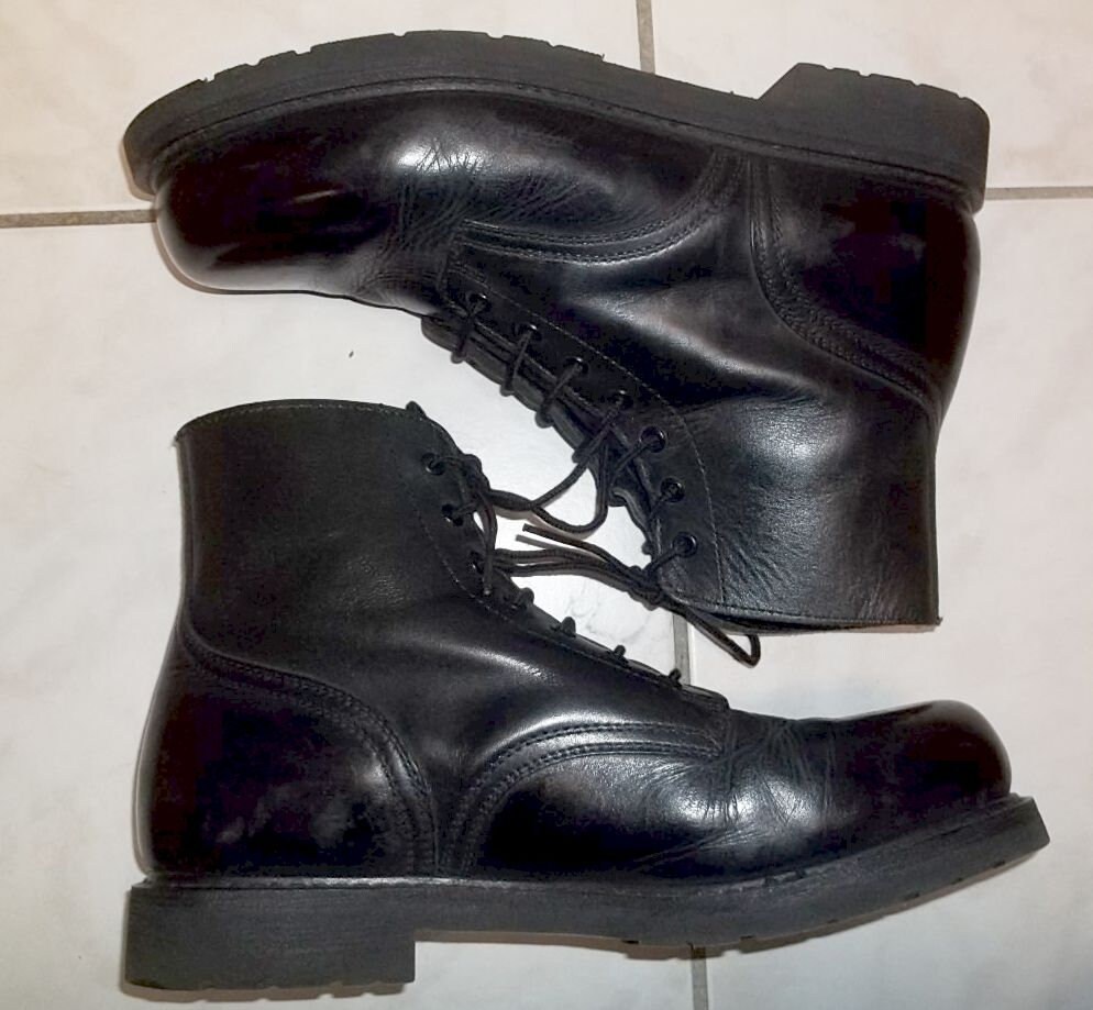 Vintage Canadian Army parade boots by Boulet black leather Air Etsy