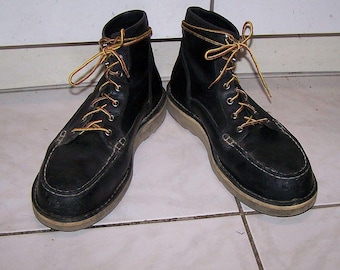 Lehigh Vintage Black Leather Steel Toe Safety Boots 8.5 E 31045R037 Work Shoes Vintage leather work boots - Gem main image 4