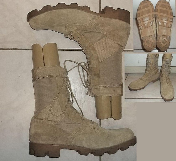 Wellco Desert Combat Boots Tan Suede US Army Boots Panama Soles