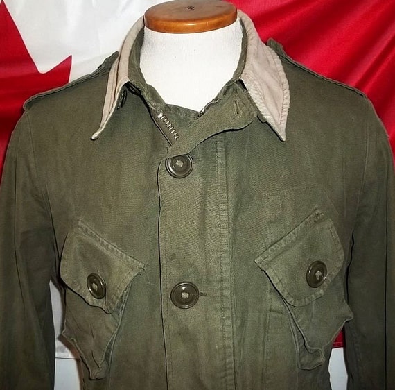 Vintage 1980'S Canadian Army MK2 Military Combat Jacket 7542, Men's Size Medium unclear Khaki type Vintage Second Hand