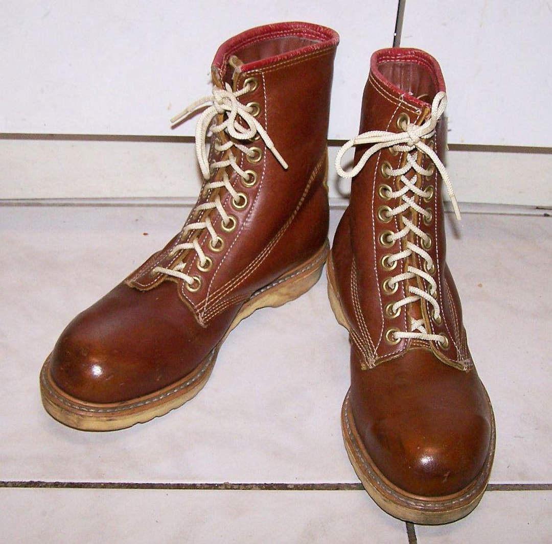 Vintage Steel Toe Work Boots: Gorilla Panther Russet Leather, Size EE  Denmark