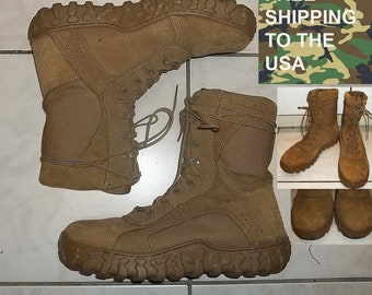 Rocky tactical boots military S2V steel toe safety footwear coyote brown US mens 9.5 M barely worn