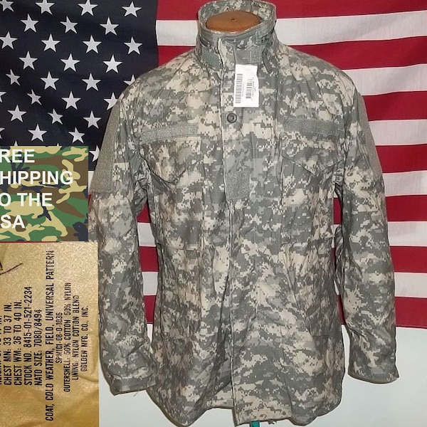 M65 field jacket ACU digital camo US Army small regular new never worn with free shipping to USA