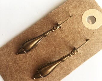 Earrings | old golden vintage look drops