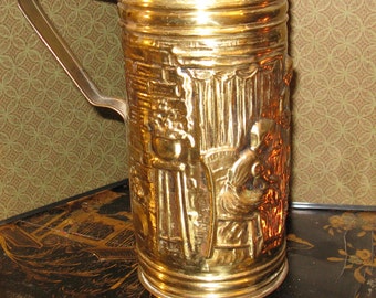 Vintage Peerage Brass Lidded Tankard Made in England 7" tall