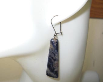 Dramatic pierced Sodalite drop earrings with Sterling findings