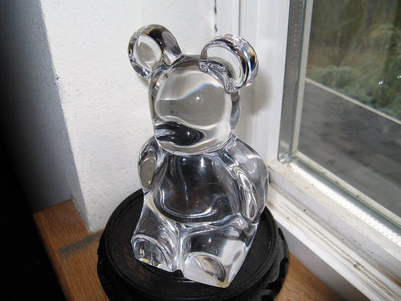Orrefors MCM Crystal BEAR, Hand Blown Figurine, Paperweight