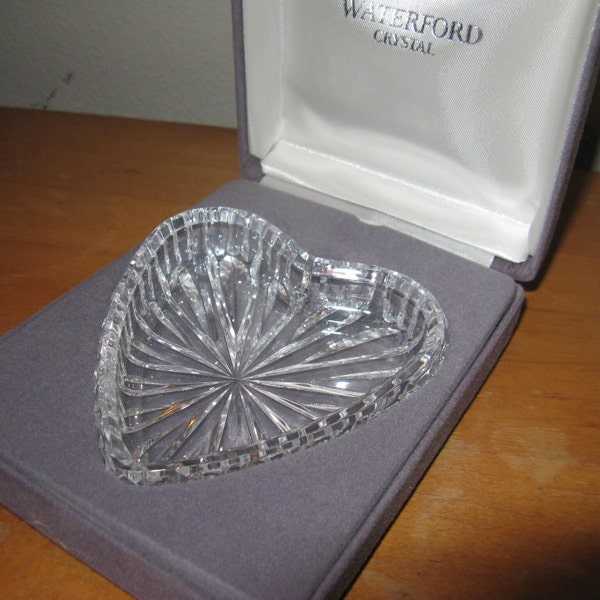 Waterford Crystal Heart, Ireland Crystal, Waterford Heart Dish, Ring dish in original fitted velvet case!