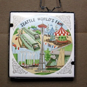 Vintage 1962 Seattle WA Seattle World&#39;s Fair Trivet, Century 21 Exposition, Vintage World&#39;s Fair