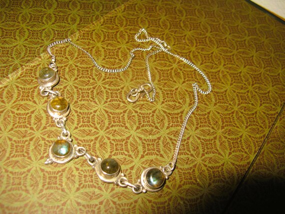 Exquisite delicate sterling with Labradorite gems… - image 4