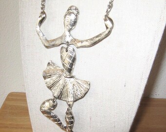 1970s vintage POLCINI Articulated BALLERINA NECKLACE by designer Lee Menichetti