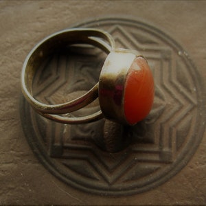 Unisex sterling .925 Ring with Polished Carnelian Cabochon, Size 9.5 Bild 3