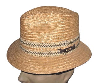 RARE Emporio Armani Straw Hat W/ Leather Strap NWOT - Etsy display picture 3