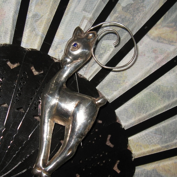 Huge stylized 1940's sterling silver Art Deco gaz… - image 1