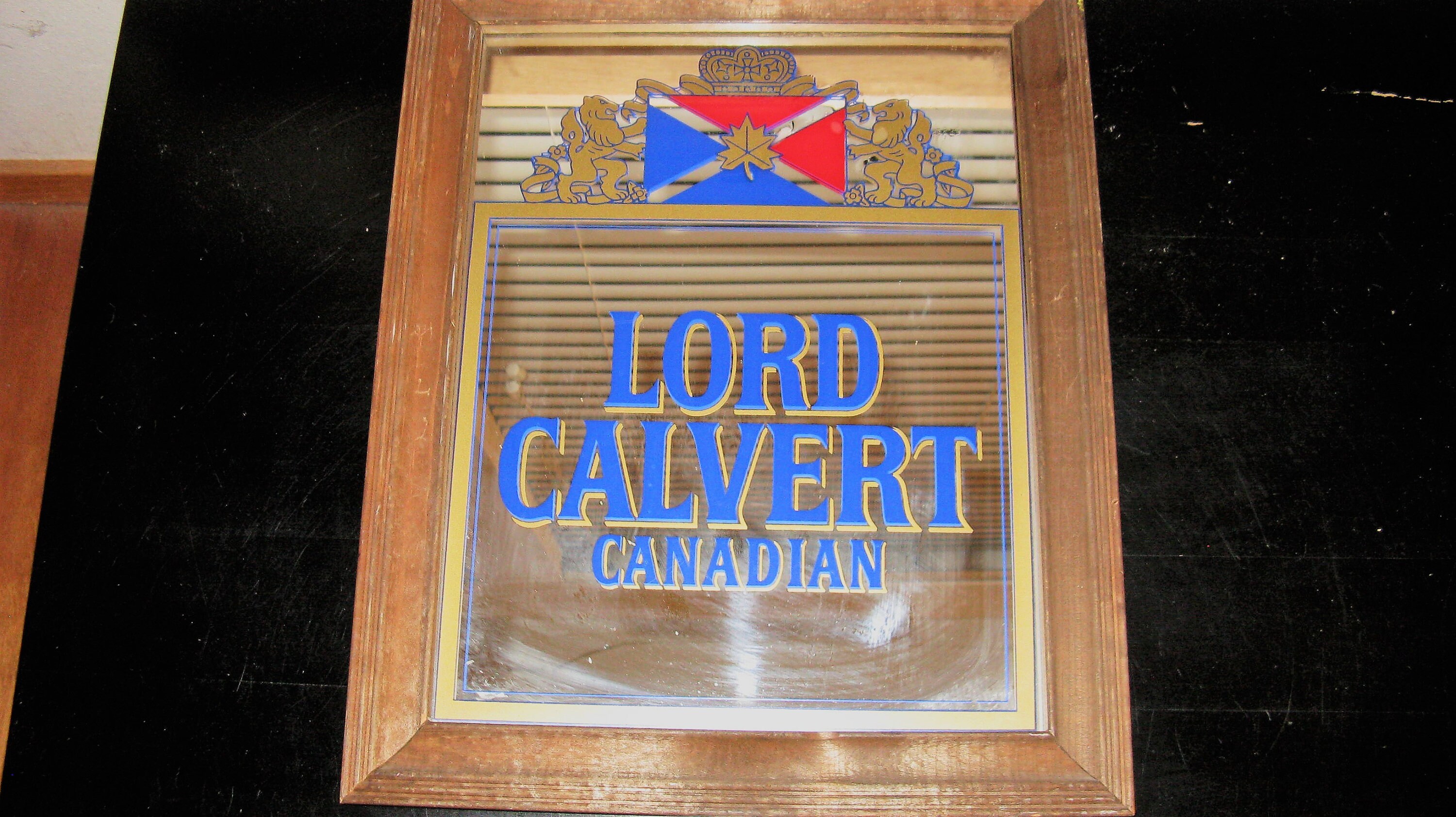 全てのアイテム Lord 80's Vintage Calvert Bar Mirror Glass Whiskey Canadian アンティーク雑貨