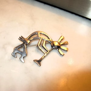 Sterling Silver Kokopelli Figure Brooch, Nice unisex pin!