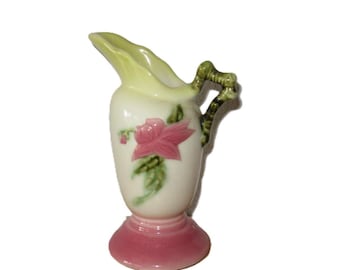 Vintage 6" HULL ewer jug pitcher Woodland Pattern