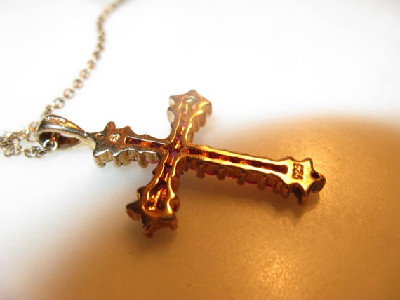 Pretty Ruby, and gold vermeil over Sterling Cross… - image 4