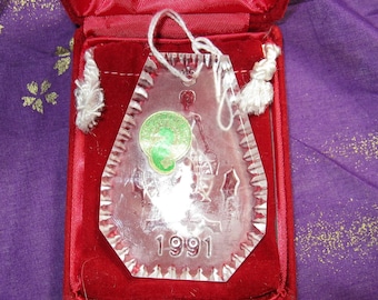 Vintage Waterford Crystal Christmas Ornament 1991 - In Original Box
