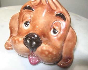 Vintage ceramic Dog Head Eyeglass Holder
