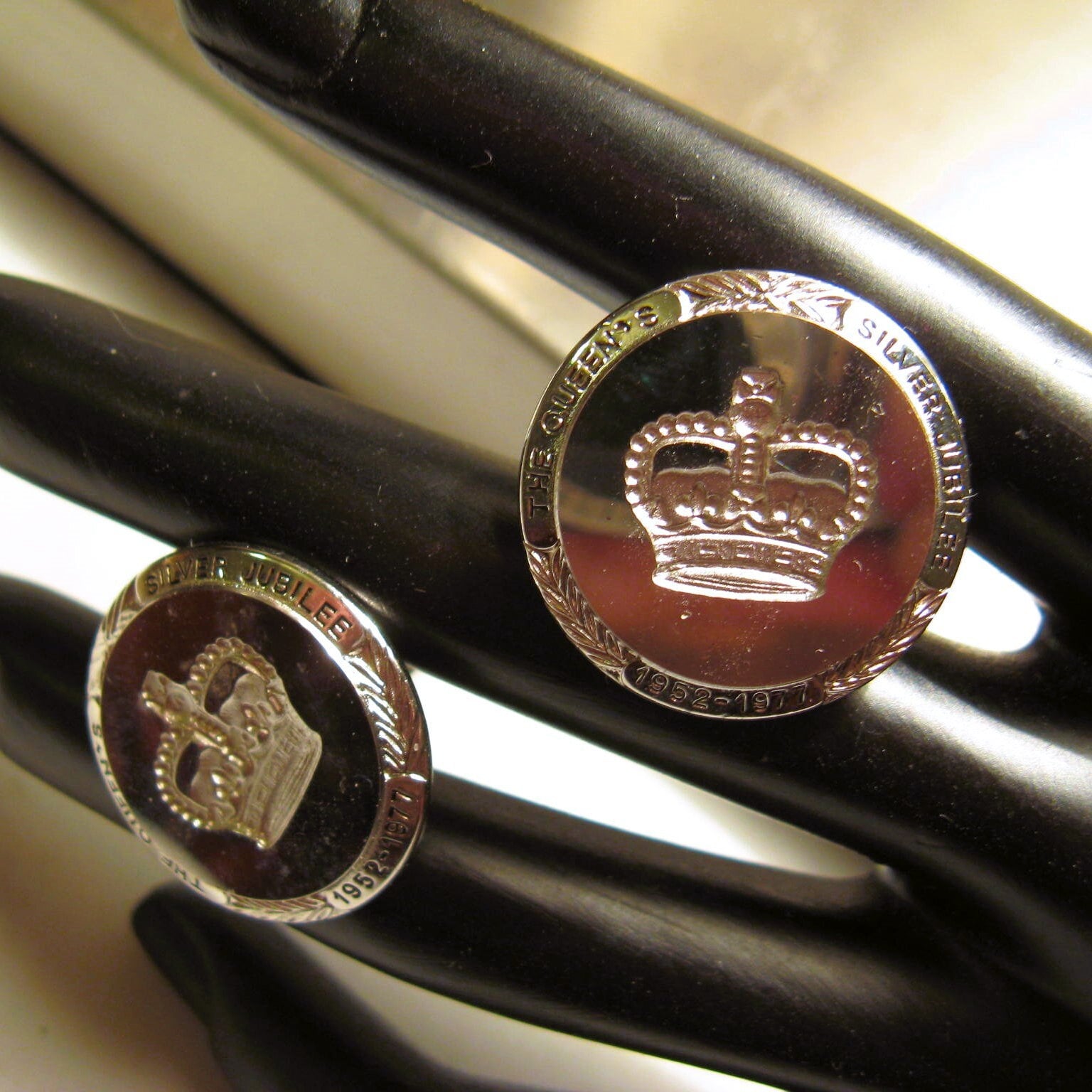 Stratton Silver Jubilee Rhodium Cufflinks Celebrating Queen