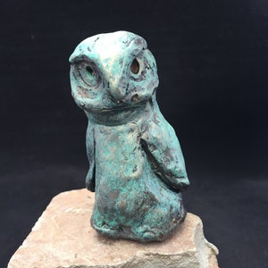 Owl Sculpture with Antique Bronze Finish
