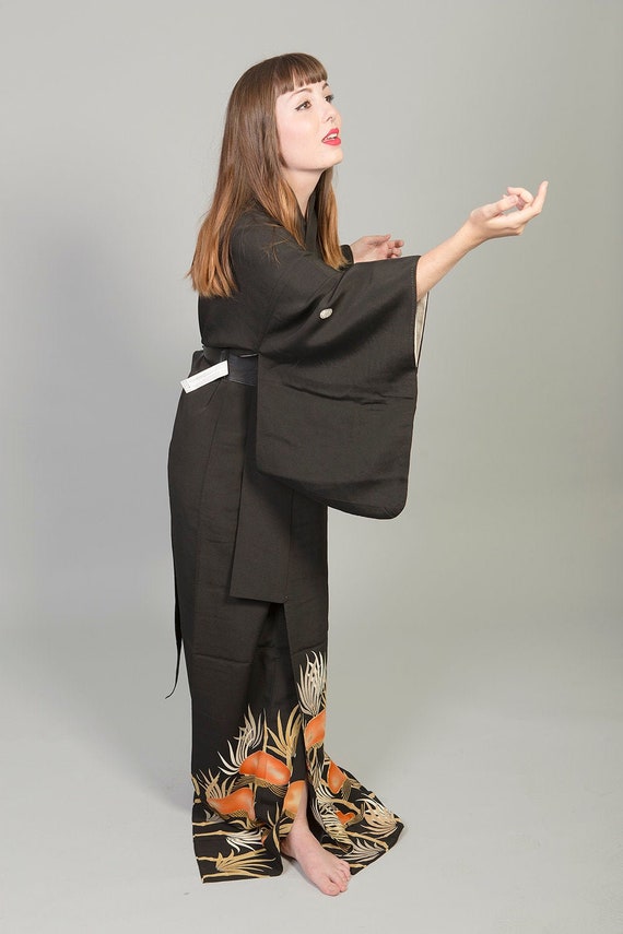 KIMONO VINTAGE / tomesode kimono / silk kimono / v