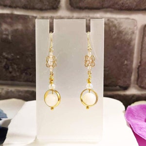 Gold Moonstone Earrings