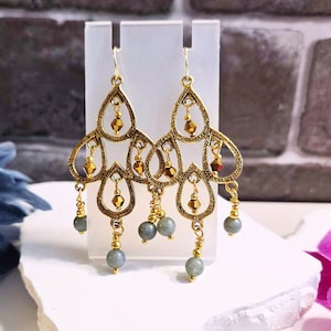 Gold Jade Earrings