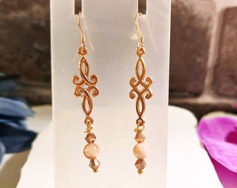 Rosa Opal Rose Gold Ohrringe