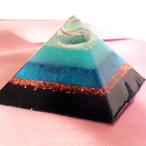 Turquoise & Shungite Orgonite Pyramid- 5G Block - EMF Shield
