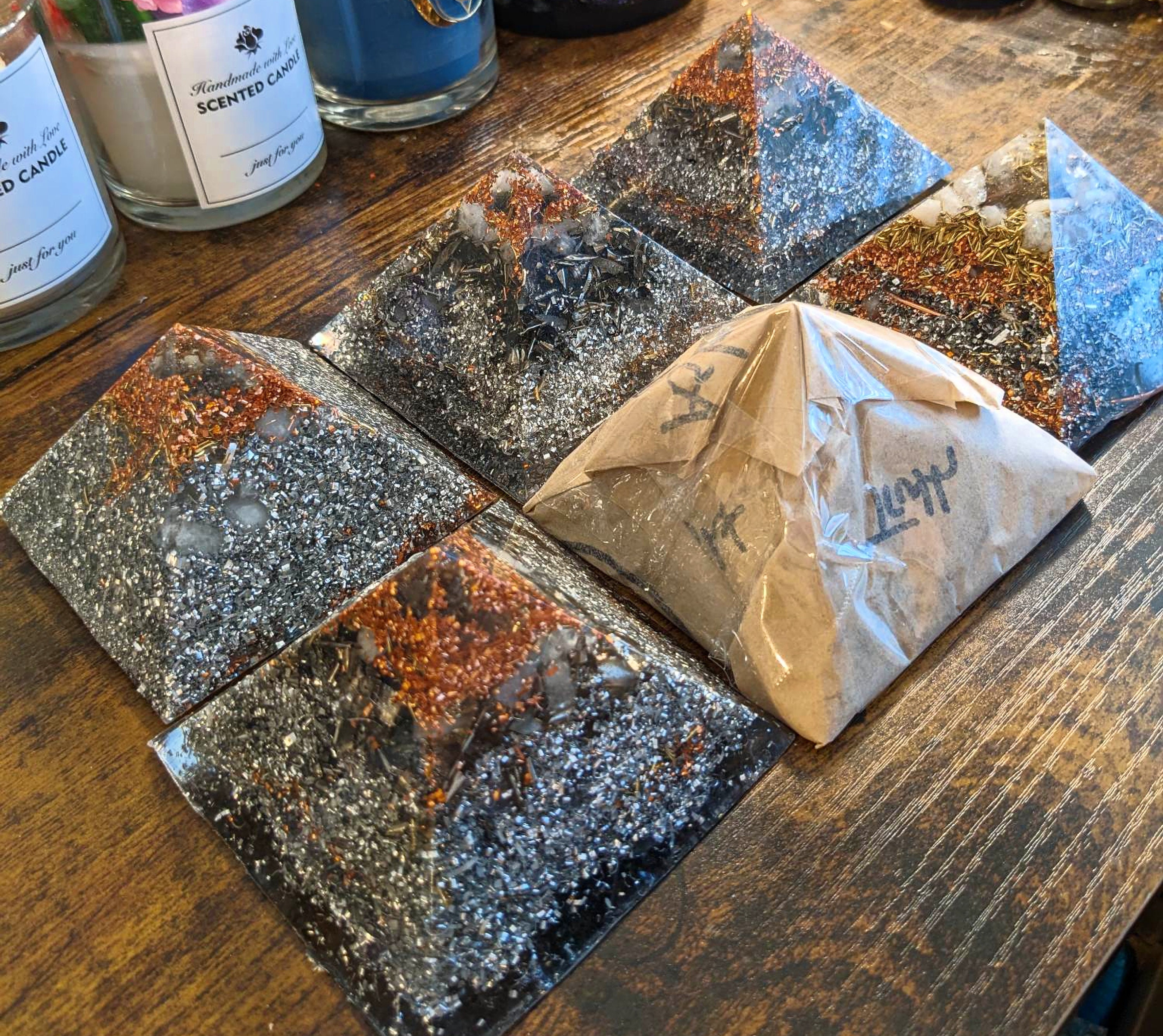 Lost Cubit Coil Orgonite Ground Pyramid Set - 5G Block - EMF Shield