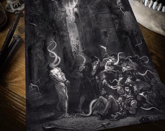 Wenn die Dunkelheit verzehrt, Drucke zum Einrahmen, Kunstdruck auf elfenbeinfarbenem gehämmertem Papier 300 g, gotische Kunst