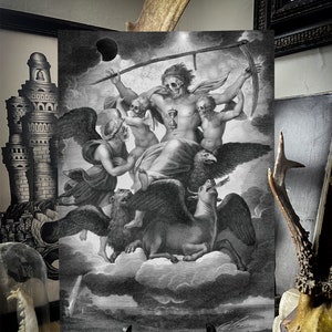 Domine Rex Mortis, stampe da incorniciare, illustrazione fine art stampata su avorio 300gr, gotico, arte dark