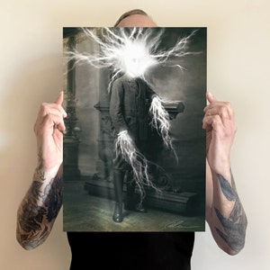 Abducted by Lightning, stampe da incorniciare, fine art stampata su carta martellata avorio 300gr, arte gotica