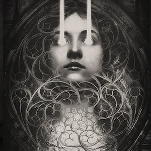 Umbra Mater, stampe da incorniciare, illustrazione fine art stampata su avorio 300gr, poster gotico, arte dark