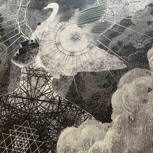 Reach The Stars negative version, unframed fine art print on matte textured quality 300gsm paper, dark, stars, gothic illustration, tattoo image 4