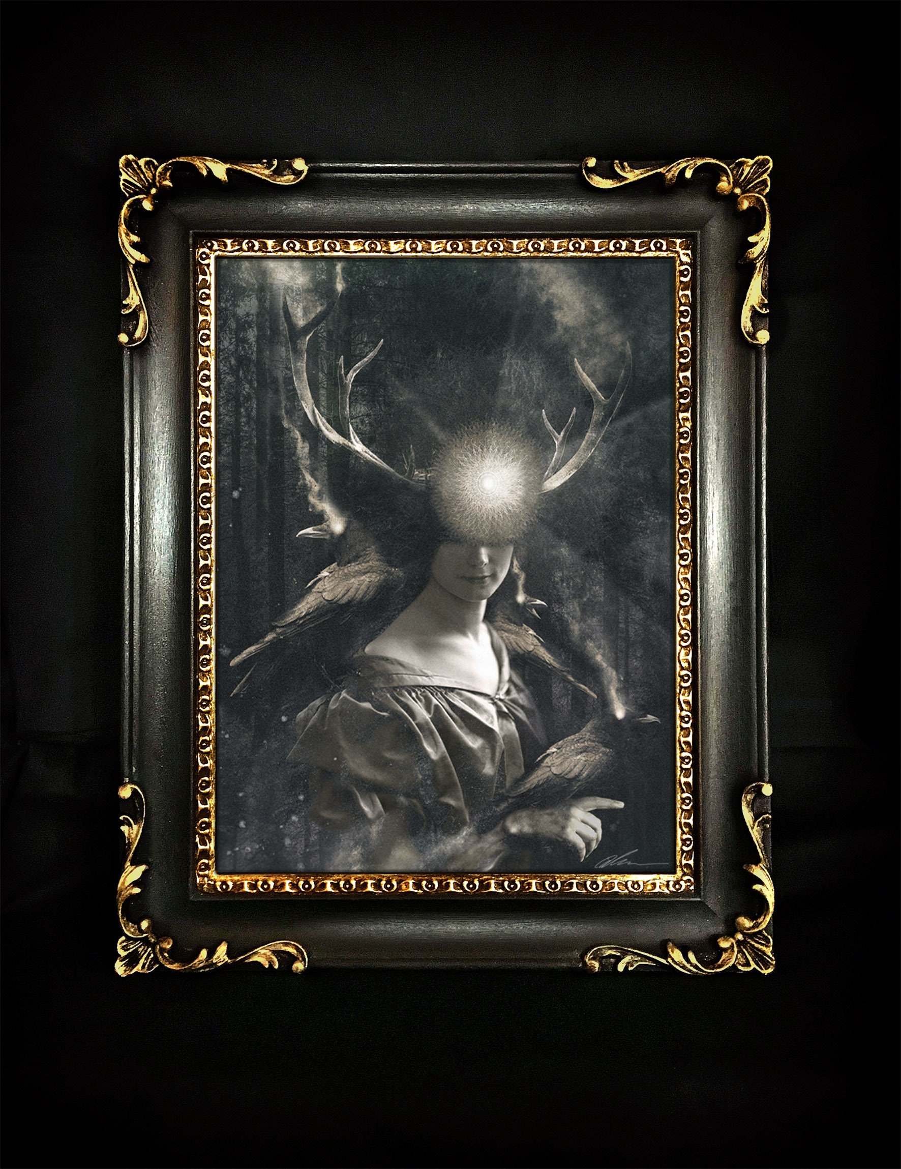 The guiding light of truth, fine art print presented in handmade Italian wood artisan frames.