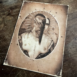 Chirurgia Carnale Autoinflitta, stampe da incorniciare, illustrazione fine art stampata su carta martellata avorio 300gr, gotico, arte dark