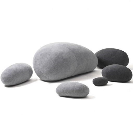 Stone Floor pillows Stuffed Huge Rock Pillows Set of 6 floor Etsy