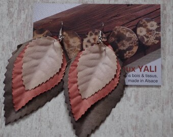 3 colors of autumn leaf earrings