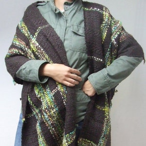 Woman poncho oversized poncho shawl woman coat handwoven wrap shawl maternity clothing wool poncho coat shawl shrug pure wool poncho sweater