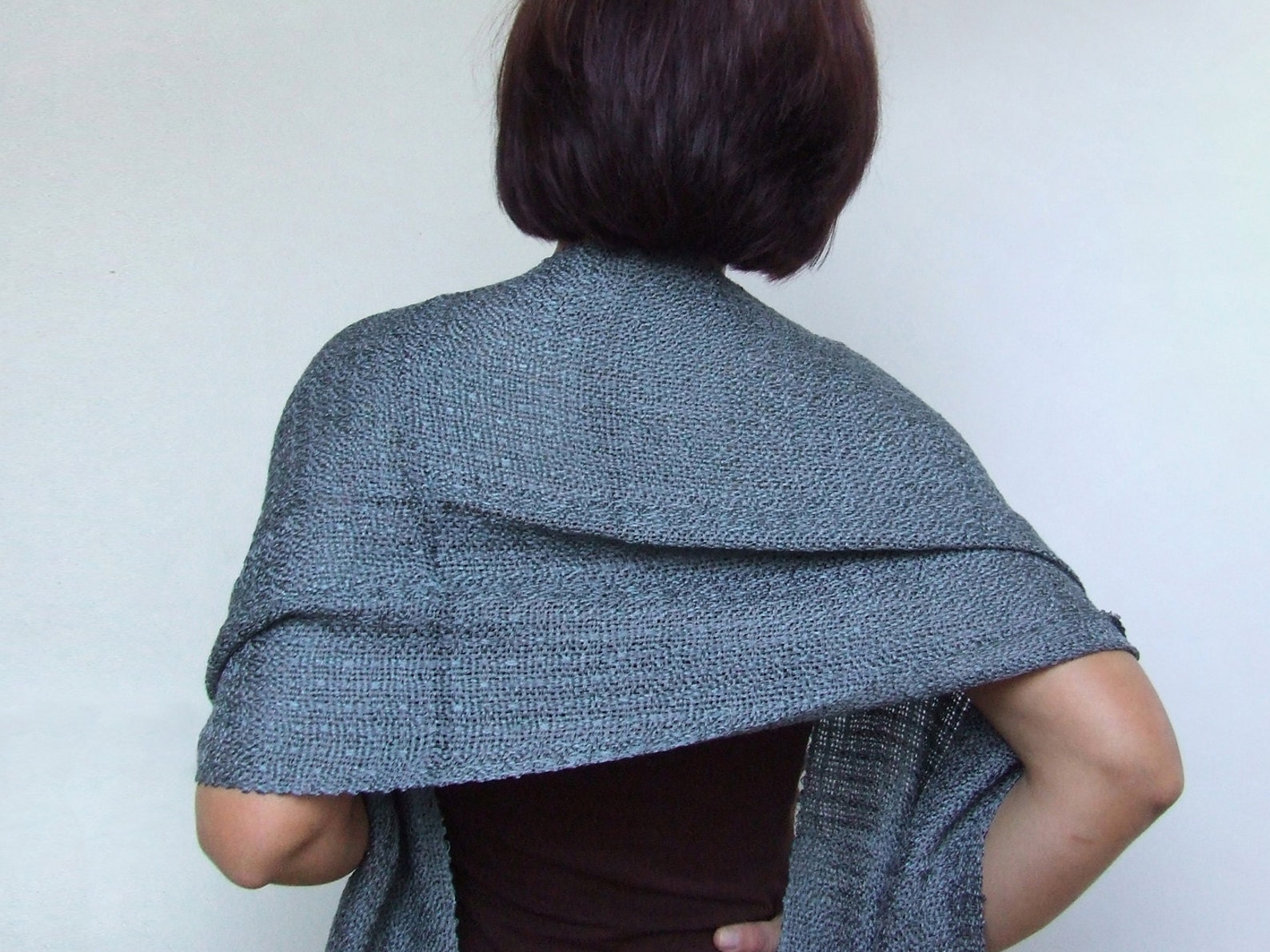 Gray Scarf Cotton Viscose Scarf Fashion Scarf Hand Woven Scarf Etsy