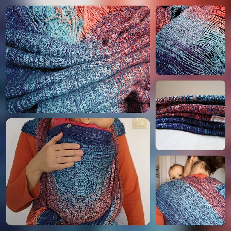 Baby Wearing Wrap Hand Woven Baby Wrap Hand Dyed Cotton Hemp Hand