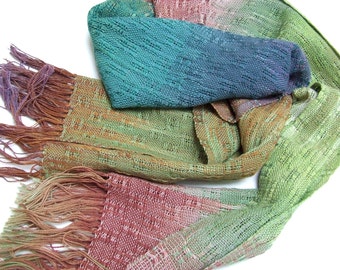 Bufanda de mujer accesorios de bufanda tejida a mano para mujeres bufanda de algodón teñida a mano chal de verano bufandas verdes azules bufandas tejidas a mano regalo hecho a mano