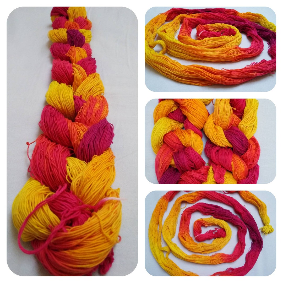 Pre Wound Weaving Warp Hand Dyed Organic Cotton Weaving Supplies Fiber