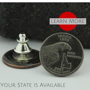 Idaho Lapel Pin – Authentic State Quarter Jewelry | Idaho Pin Keepsake | Groomsmen or Father of Bride Gift | Travel Pin