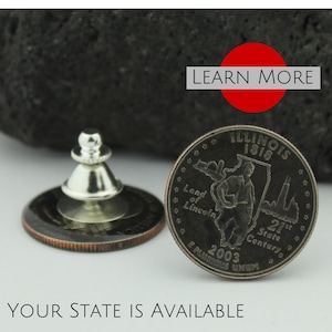 Illinois Quarter Lapel Pin: Authentic State Coin Jewelry