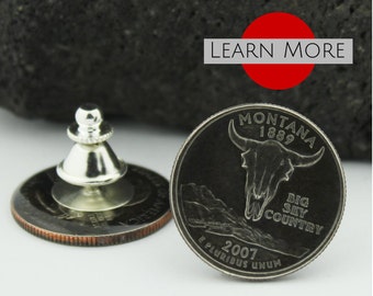 Montana Lapel Pin: Buffalo Skull Coin Jewelry | Travel Pin as Wedding Party Keepsake Gift